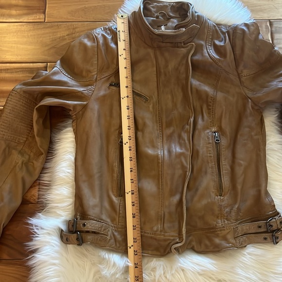 Free People bronze real lamb leather jacket Sz L NWOT - Picture 6 of 14